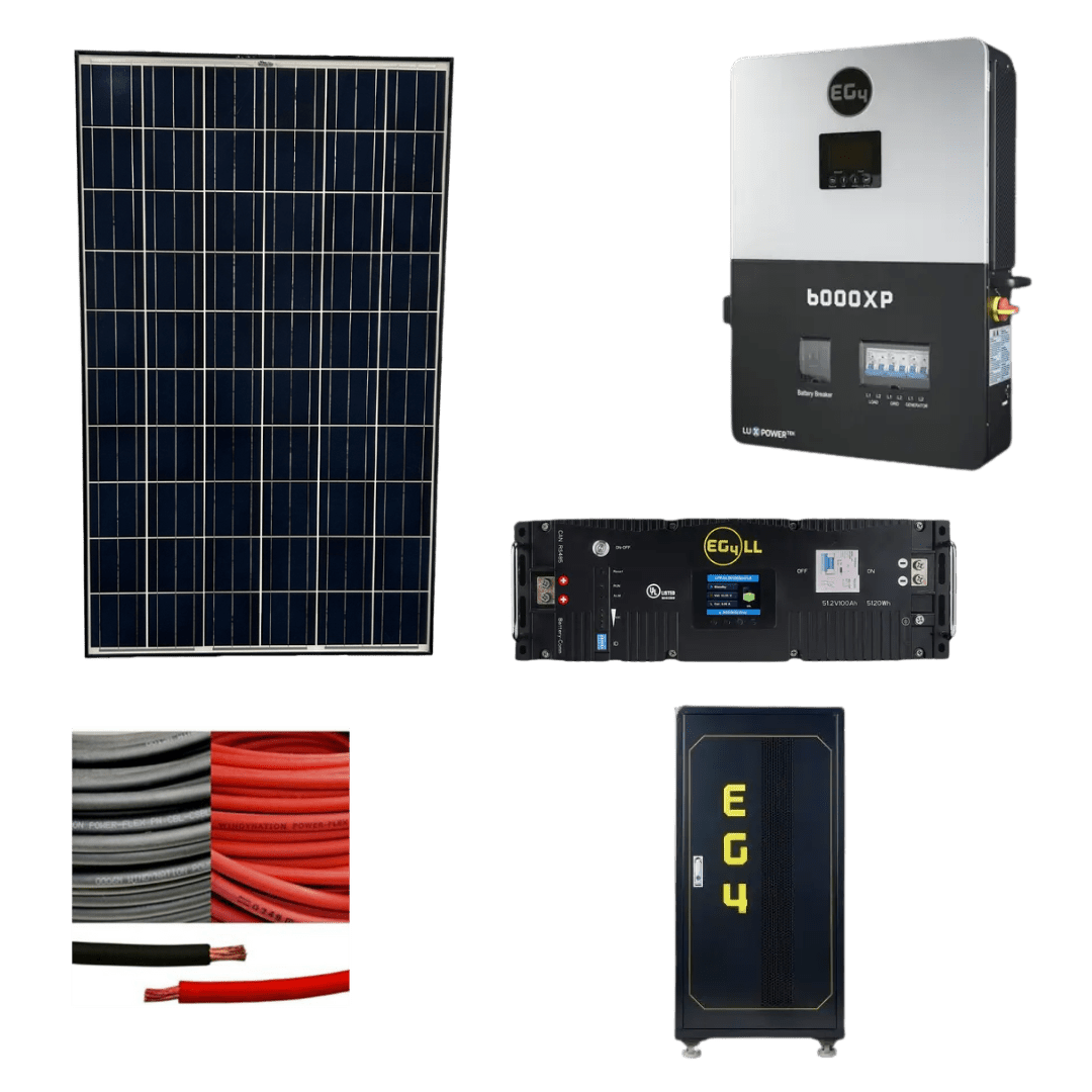 EG4 12K 2x6000XP w/11.68KW Array & 20.48KWH Storage Kit